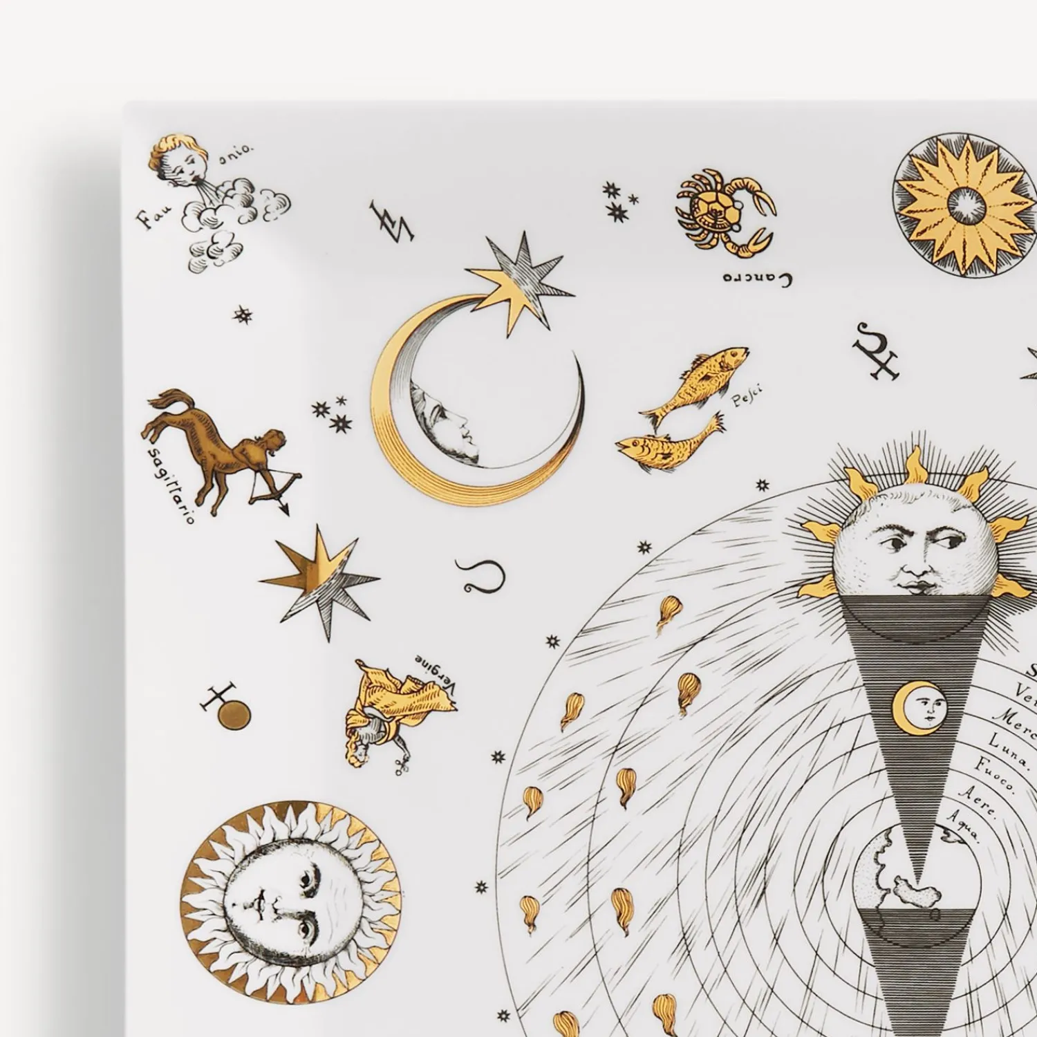 Decorative Trays<Fornasetti Tray Astronomici White/Black/Gold
