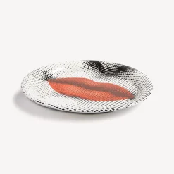 Decorative Trays And Pliants<Fornasetti Tray Bocca White/Black/Red
