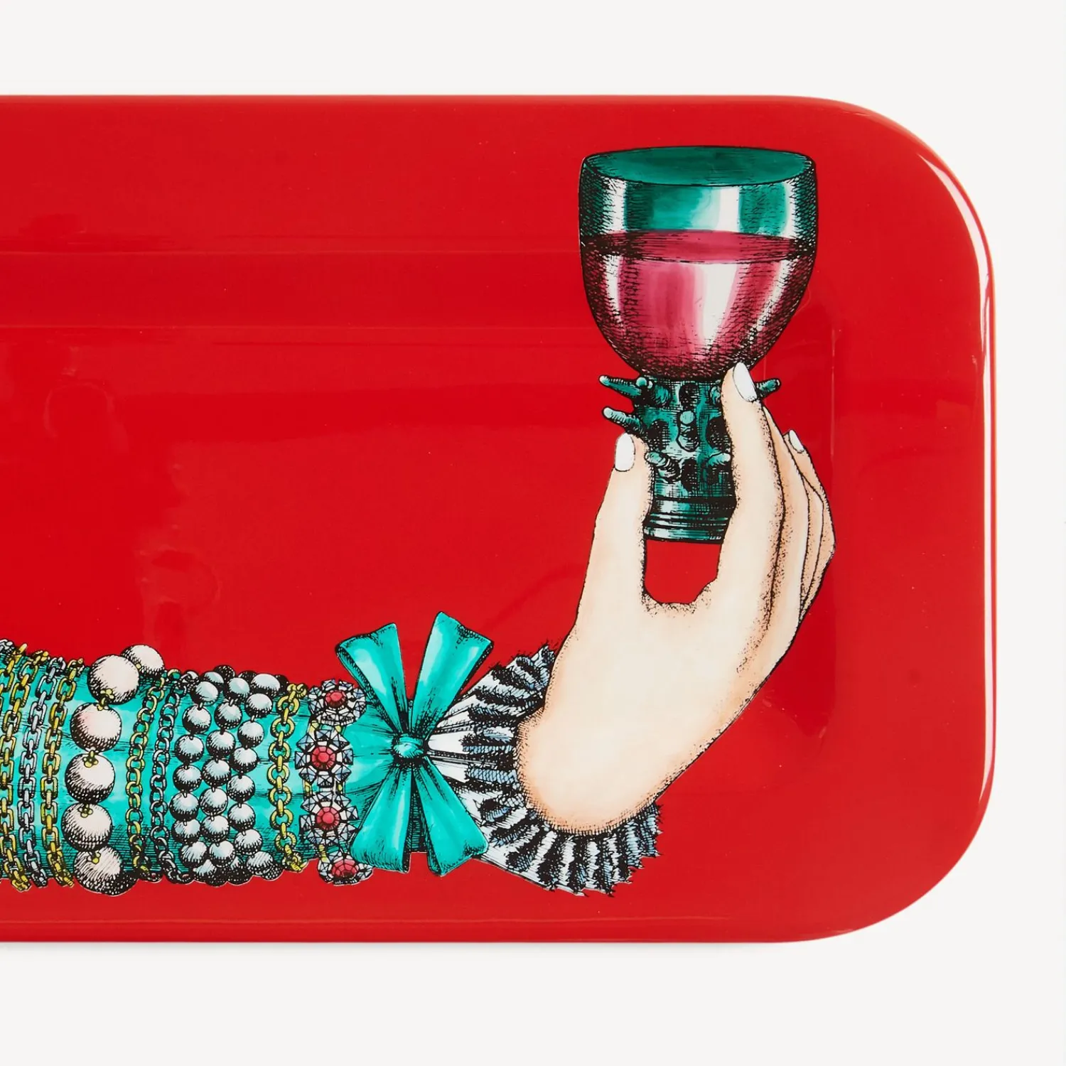 Decorative Trays And Pliants<Fornasetti Tray Braccio Ingioiellato Multicolour