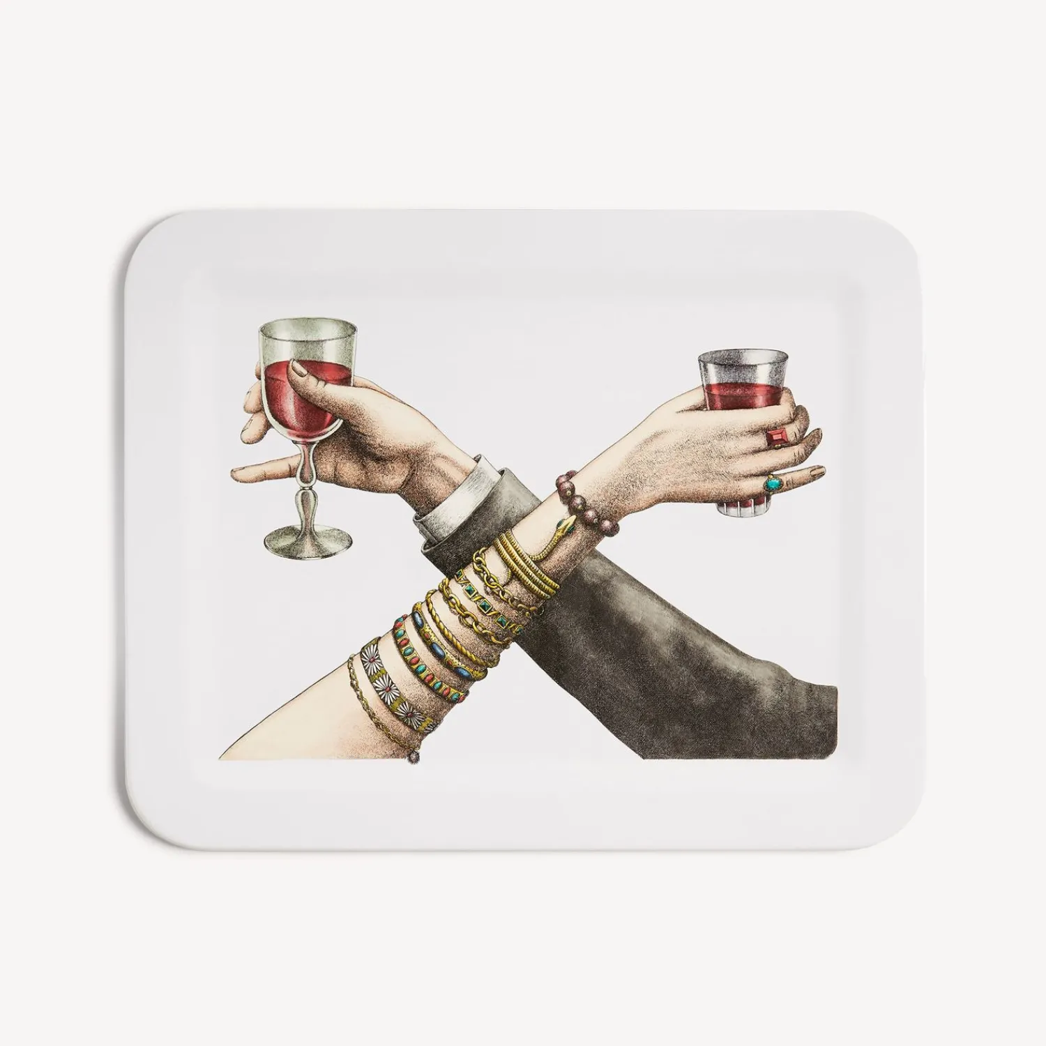 Decorative Trays And Pliants<Fornasetti Tray Brindisi Multicolour