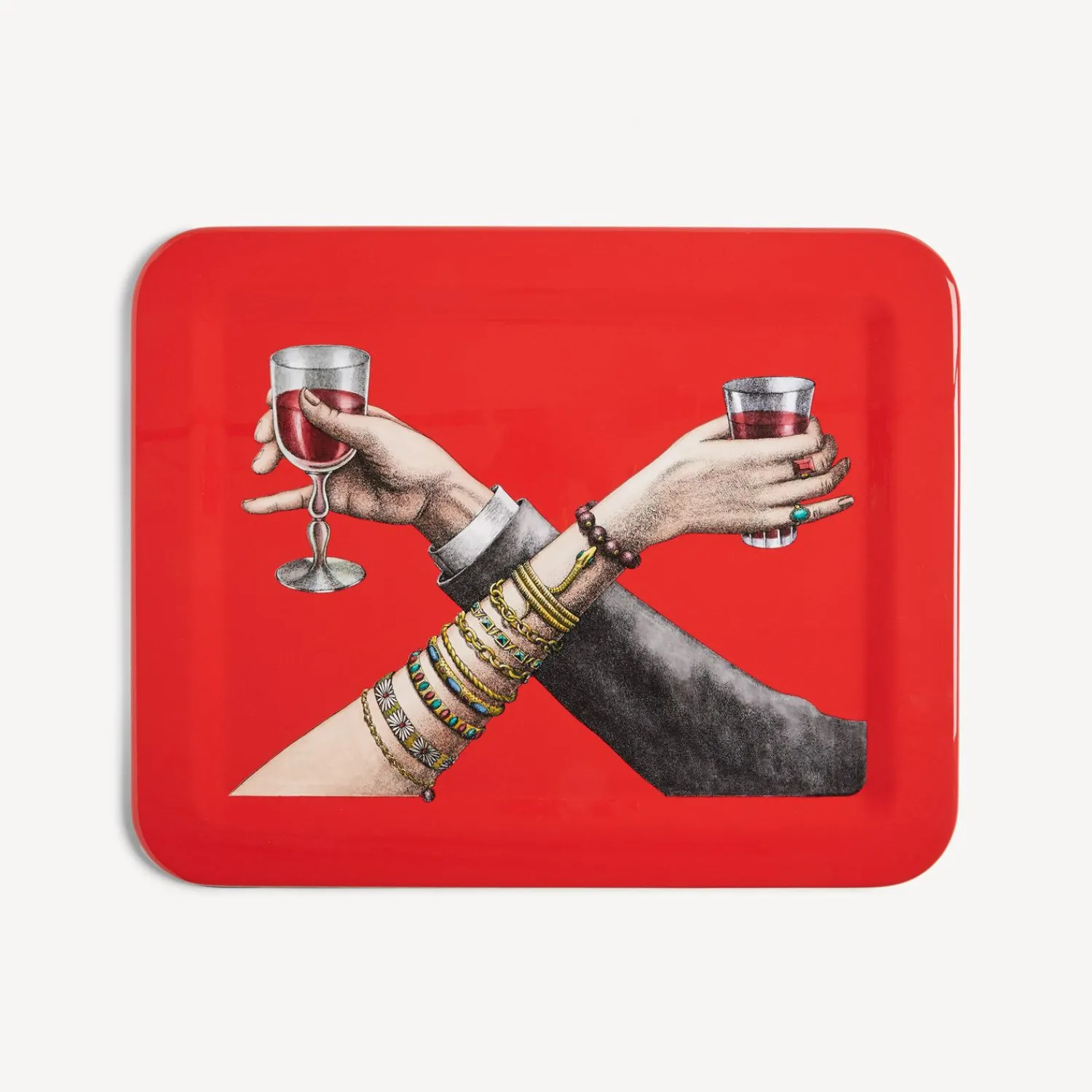Decorative Trays And Pliants<Fornasetti Tray Brindisi Multicolour