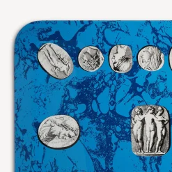 Decorative Trays And Pliants<Fornasetti Tray Cammei White/Black/Azzurro
