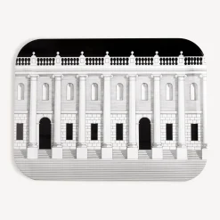 Decorative Trays And Pliants<Fornasetti Tray Casa Con Colonne White/Black