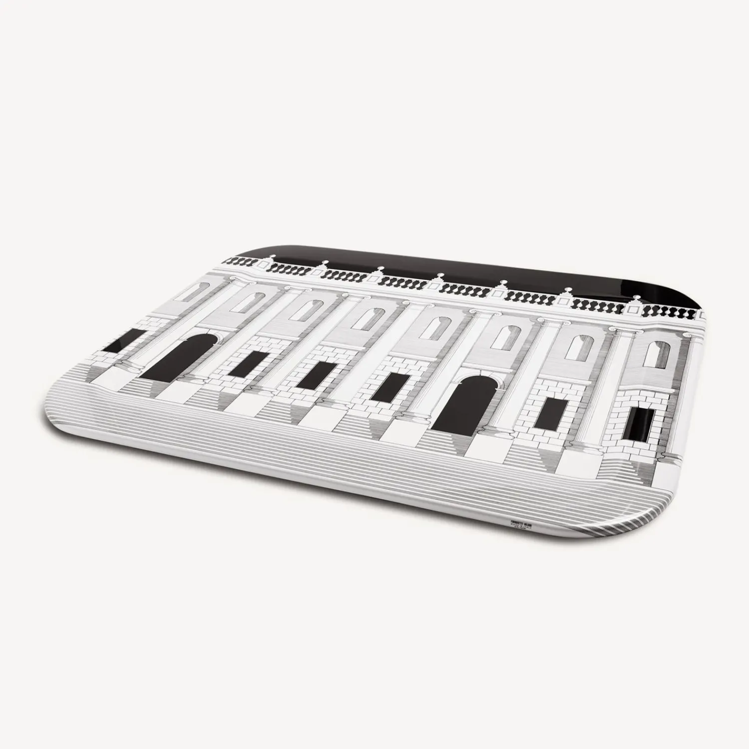 Decorative Trays And Pliants<Fornasetti Tray Casa Con Colonne White/Black