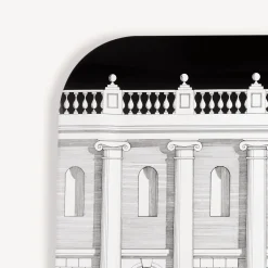 Decorative Trays And Pliants<Fornasetti Tray Casa Con Colonne White/Black