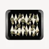 Decorative Trays And Pliants<Fornasetti Tray Chiavi E Rombi White/Black/Gold