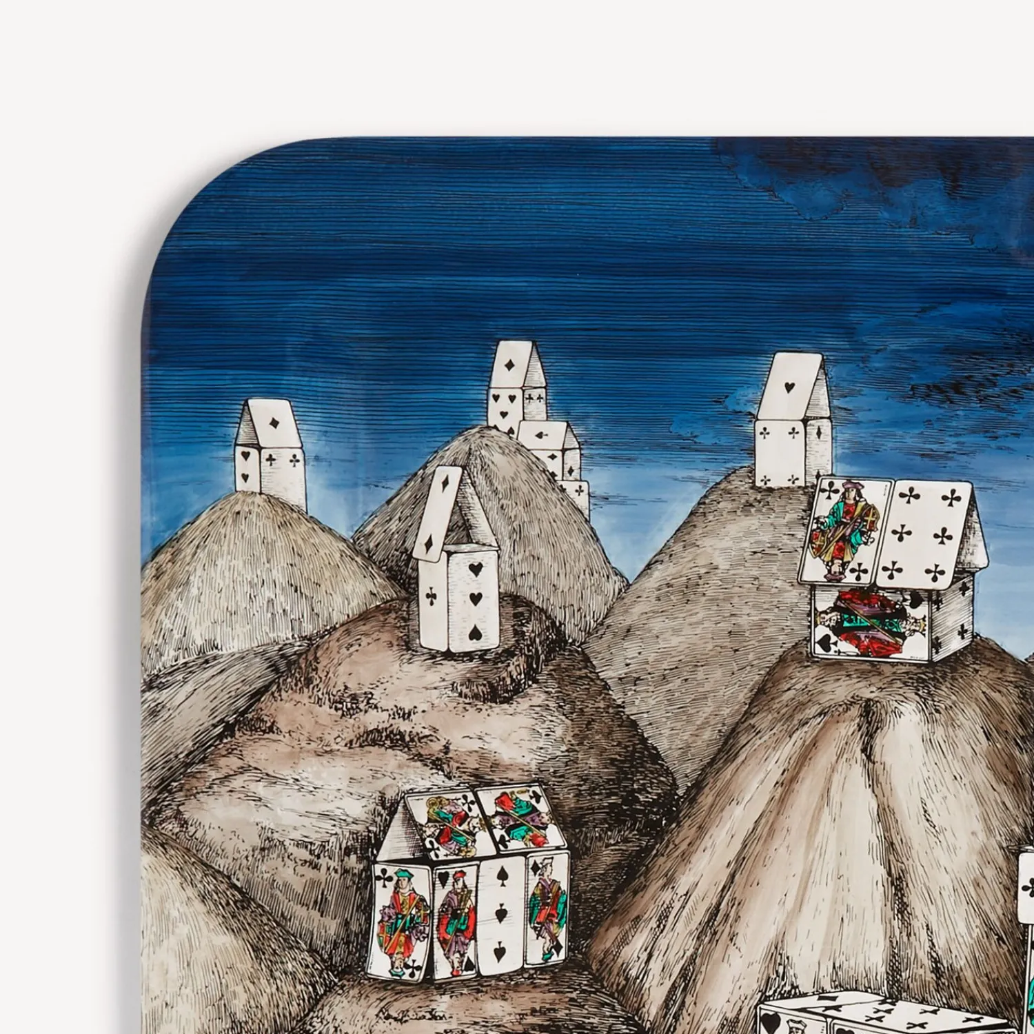 Decorative Trays And Pliants<Fornasetti Tray Citta Di Carte Multicolour