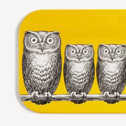 Decorative Trays And Pliants<Fornasetti Tray Civette White/Black/Yellow