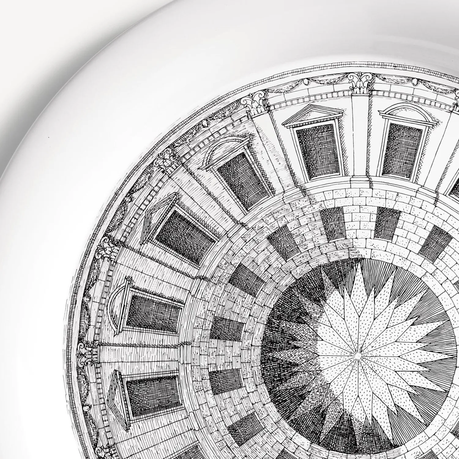 Decorative Trays And Pliants<Fornasetti Tray Cortile White/Black