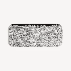 Decorative Trays And Pliants<Fornasetti Tray Gerusalemme White/Black