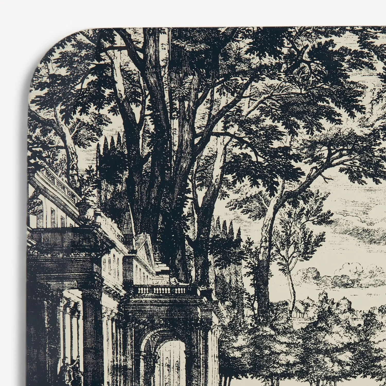 Decorative Trays And Pliants<Fornasetti Tray Giardino Settecentesco Blue/Ivory