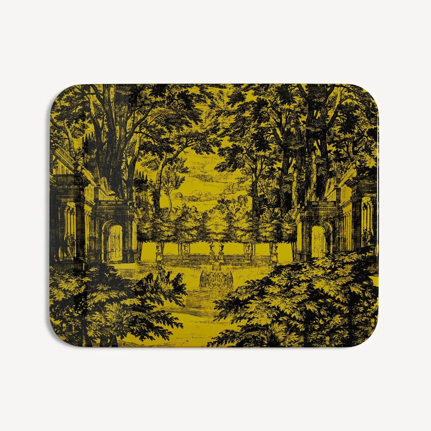 Decorative Trays And Pliants<Fornasetti Tray Giardino Settecentesco Black/Yellow