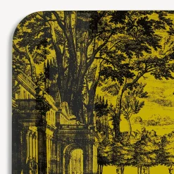Decorative Trays And Pliants<Fornasetti Tray Giardino Settecentesco Black/Yellow