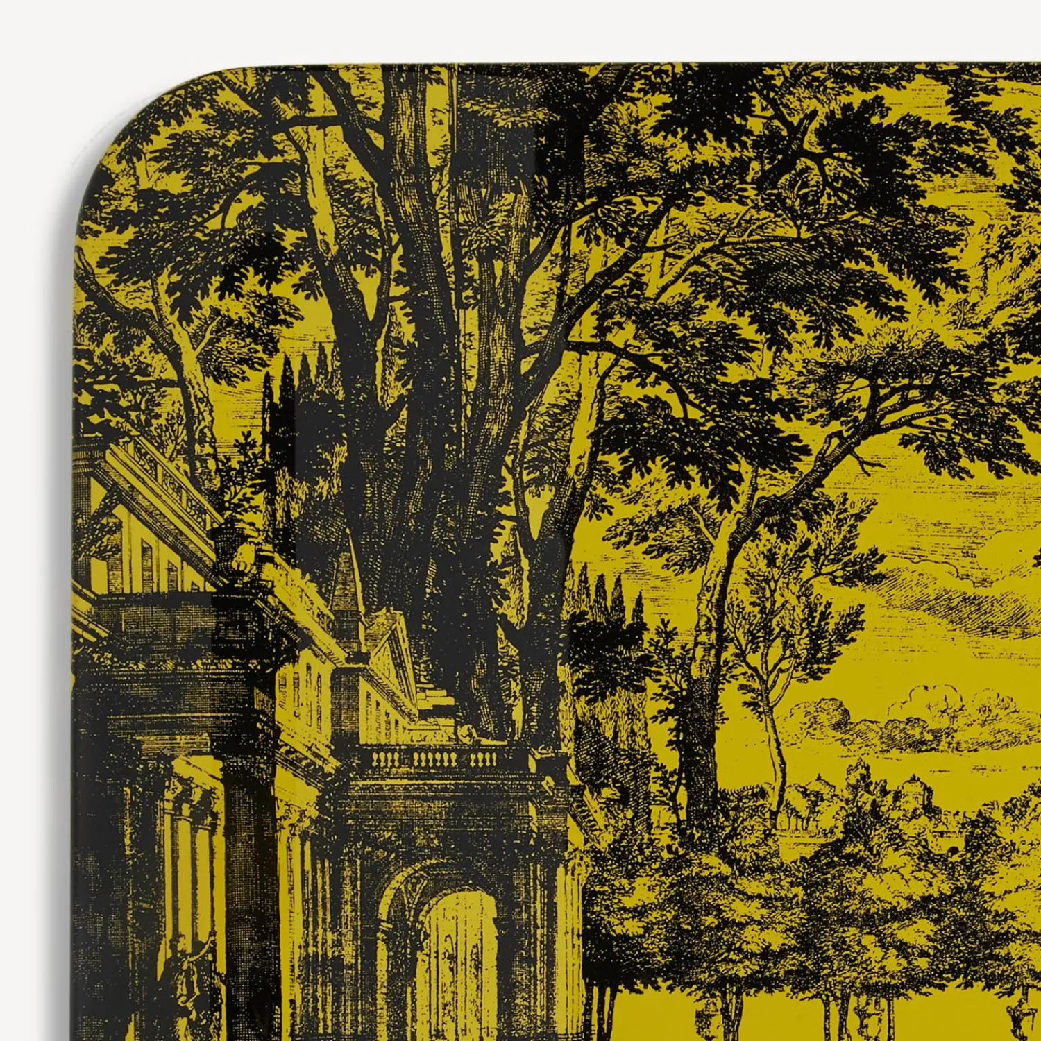 Decorative Trays And Pliants<Fornasetti Tray Giardino Settecentesco Black/Yellow