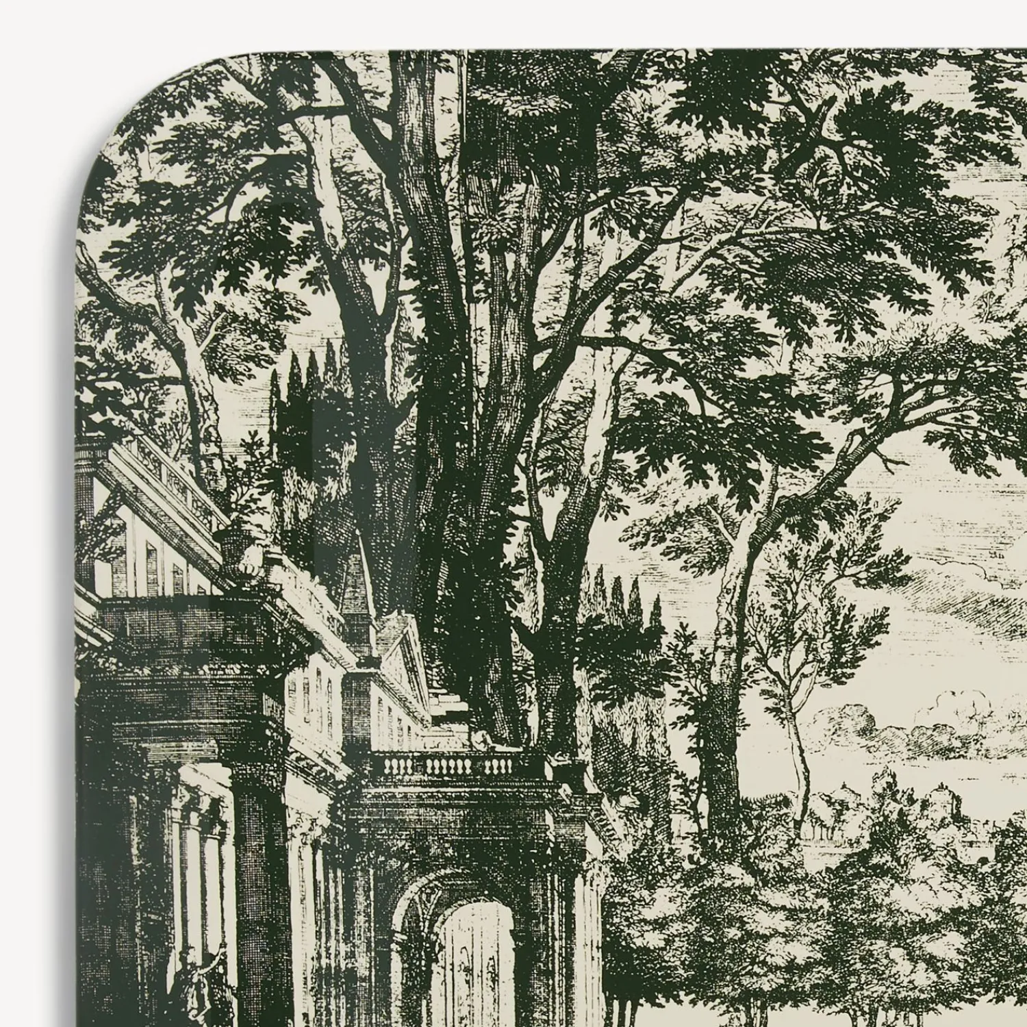 Decorative Trays And Pliants<Fornasetti Tray Giardino Settecentesco Green/Ivory