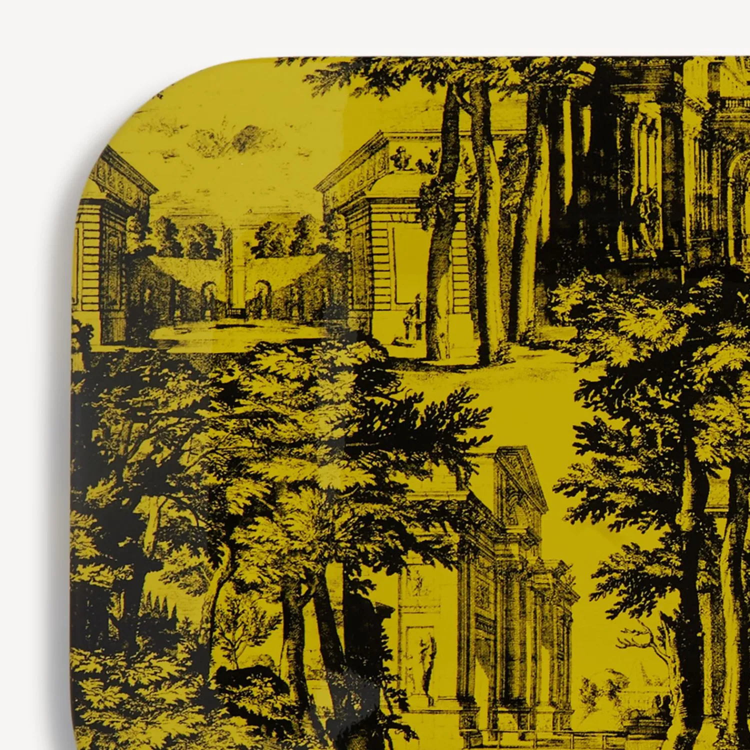 Decorative Trays And Pliants<Fornasetti Tray Giardino Settecentesco Black/Yellow