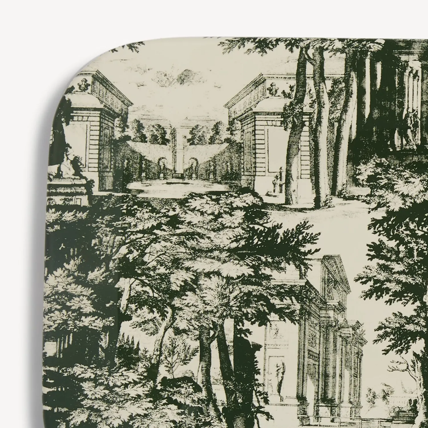 Decorative Trays And Pliants<Fornasetti Tray Giardino Settecentesco Green/Ivory