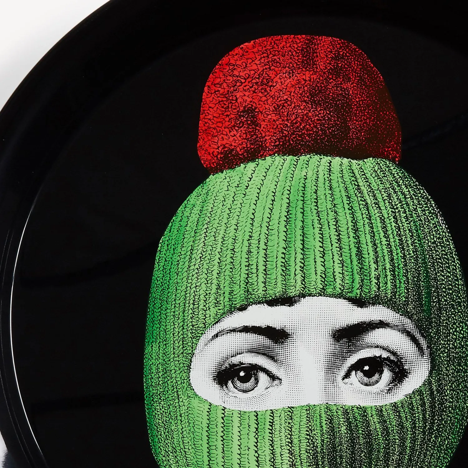 Decorative Trays And Pliants<Fornasetti Tray Lux Gstaad Green/Red/Black