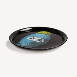Decorative Trays And Pliants<Fornasetti Tray Lux Gstaad Light Blue/Yellow/Black