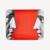 Decorative Trays And Pliants<Fornasetti Tray Profili White/Black/Red