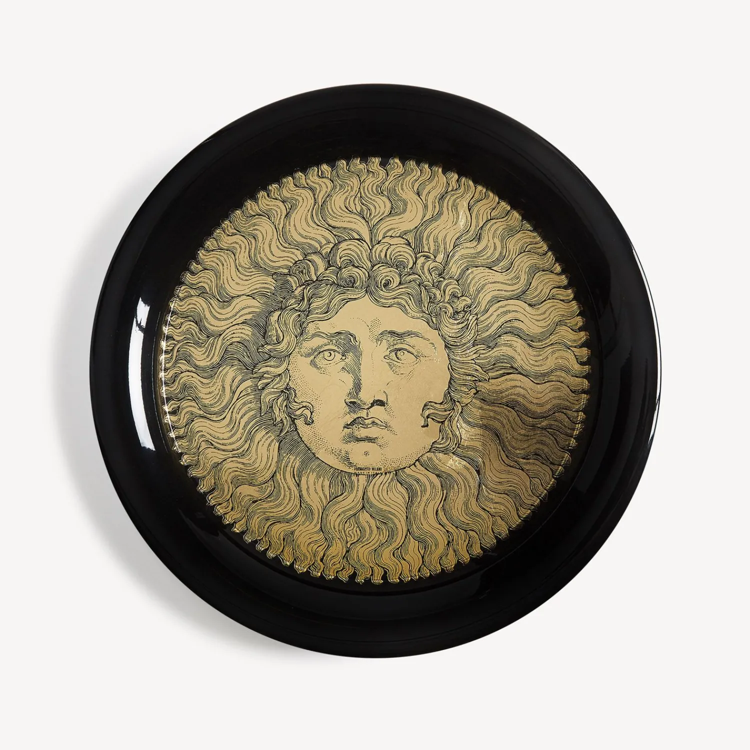 Decorative Trays And Pliants<Fornasetti Tray Re Sole White/Black/Gold