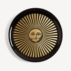 Decorative Trays And Pliants<Fornasetti Tray Sole Raggiante Gold/Black