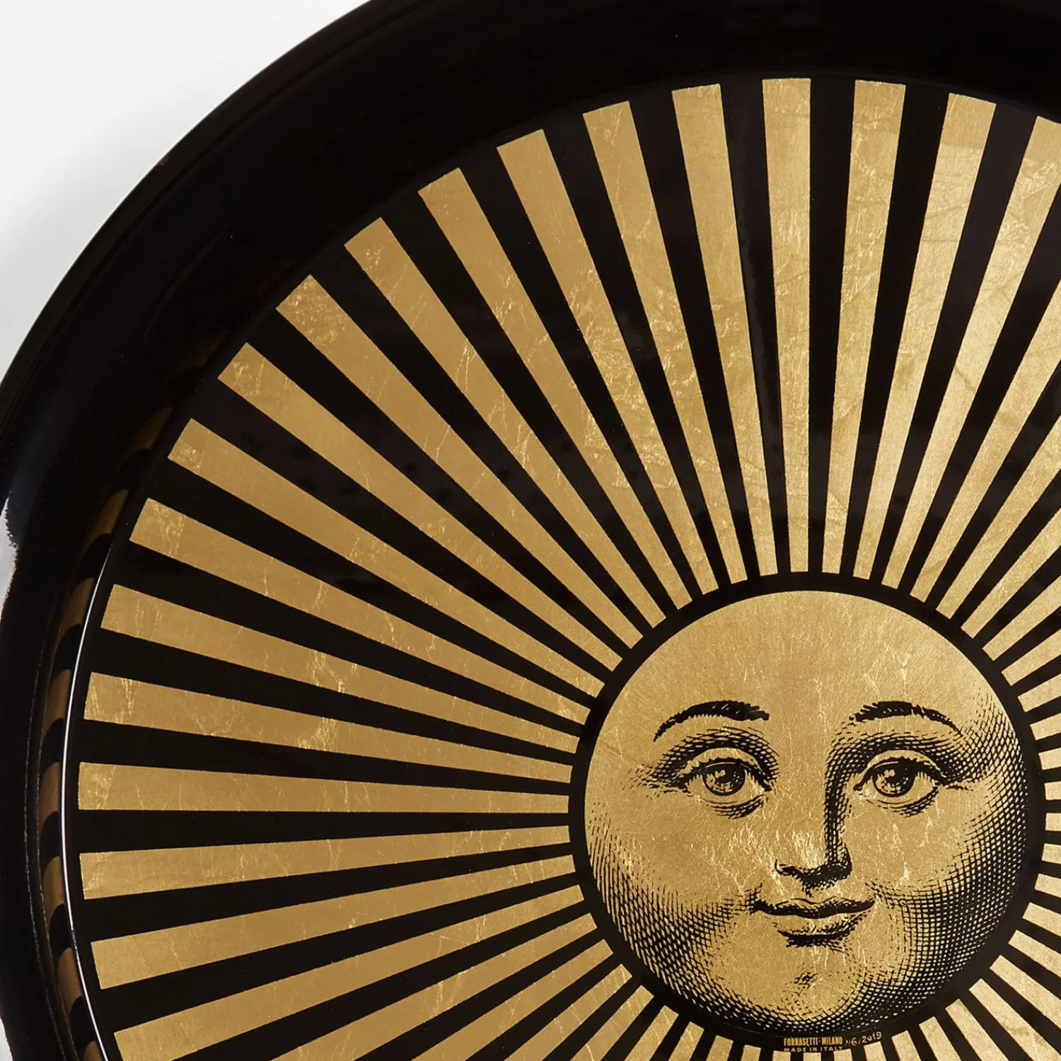 Decorative Trays And Pliants<Fornasetti Tray Sole Raggiante Gold/Black