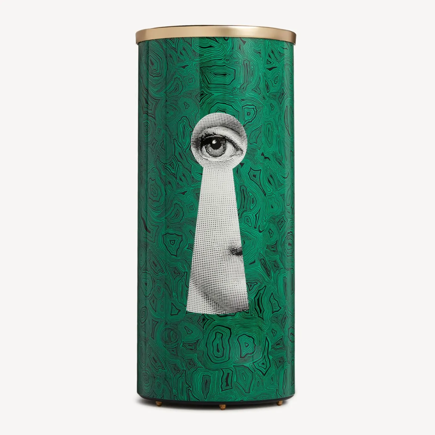 Umbrella Stands<Fornasetti Umbrella Stand Serratura Su Malachite Green/White/Black