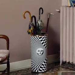 Umbrella Stands<Fornasetti Umbrella Stand Solecentrismo White/Black