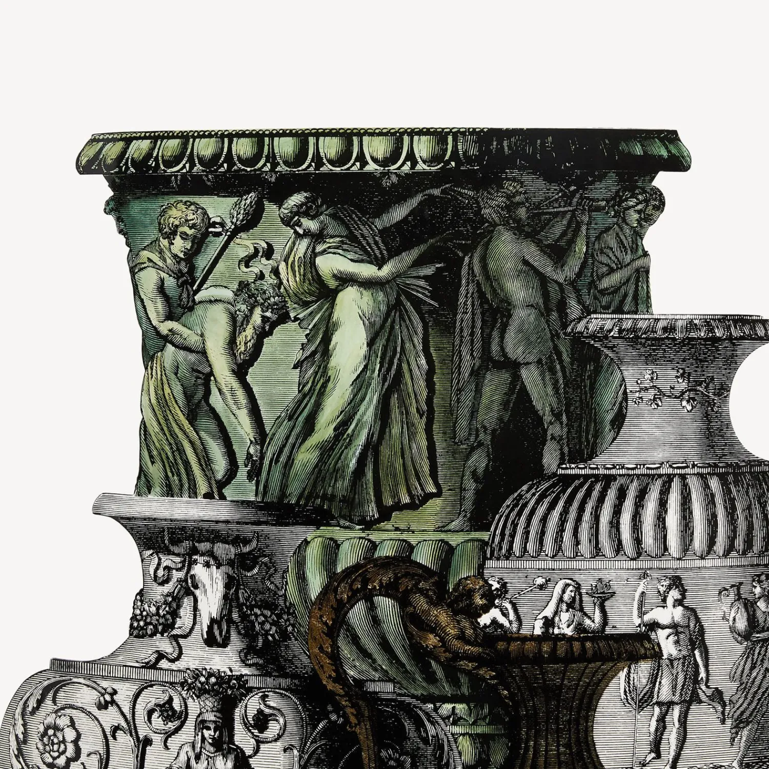 Umbrella Stands<Fornasetti Umbrella Stand Trompe L'Oeil Vasi Antichi Multicolour