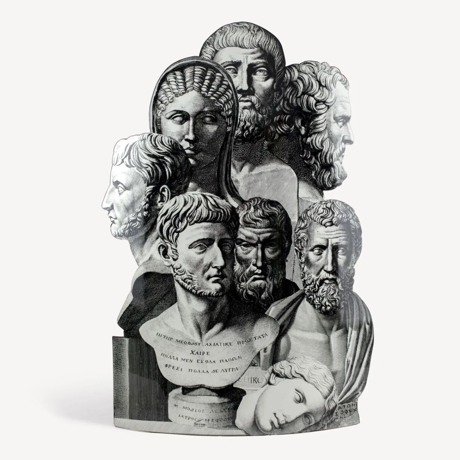Umbrella Stands<Fornasetti Umbrella Stand Trompe L'Oeil Teste Antiche White/Black