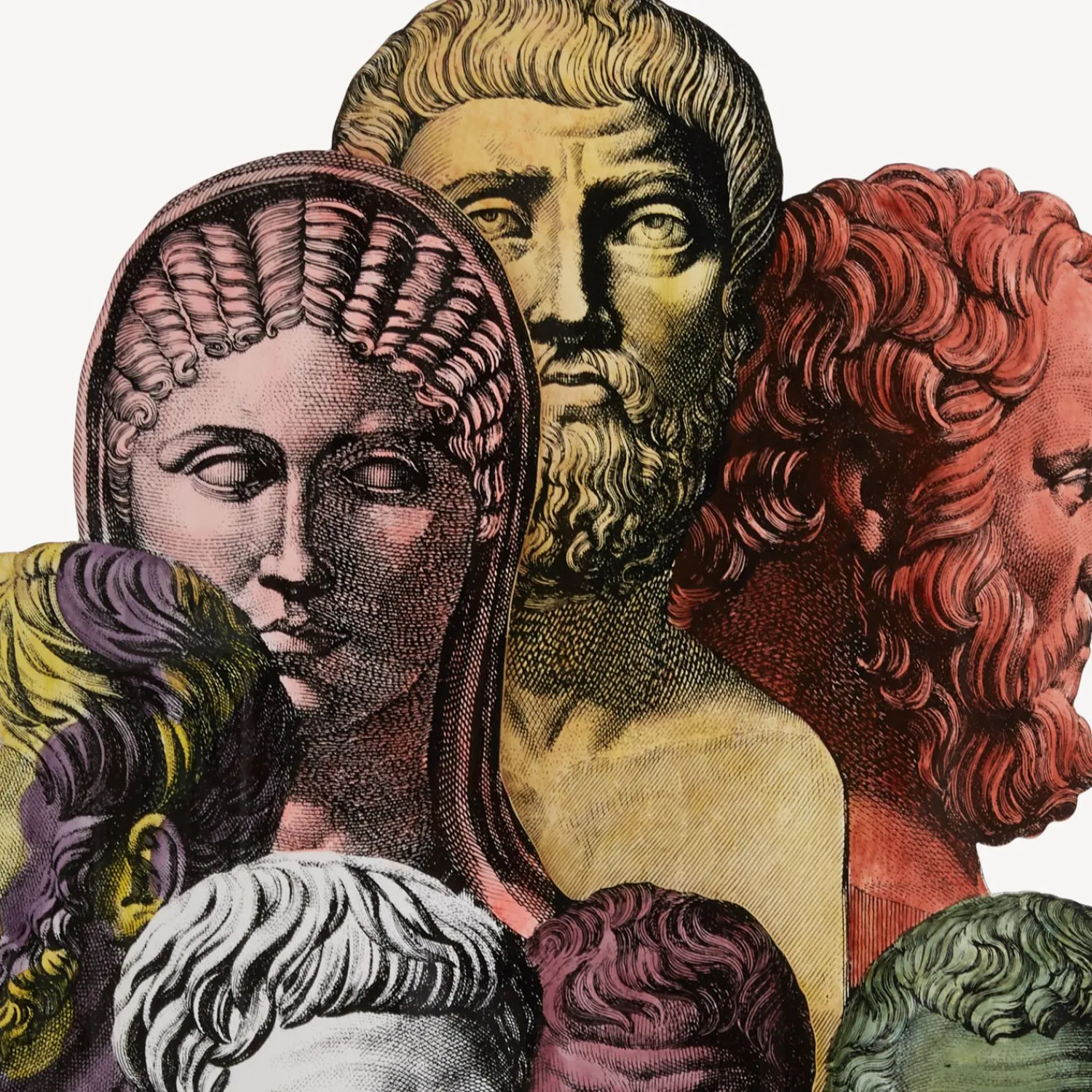 Umbrella Stands<Fornasetti Umbrella Stand Trompe L'Oeil Teste Antiche Multicolour