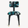Chairs<Fornasetti Upholstered Chair Bottiglie Cocktail Black/White/Light Blue