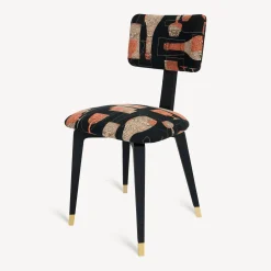 Chairs<Fornasetti Upholstered Chair Bottiglie Cocktail Black/White/Salmon
