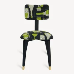 Chairs<Fornasetti Upholstered Chair Bottiglie Cocktail Black/White/Green