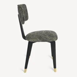 Chairs<Fornasetti Upholstered Chair Malachite Black/Gold