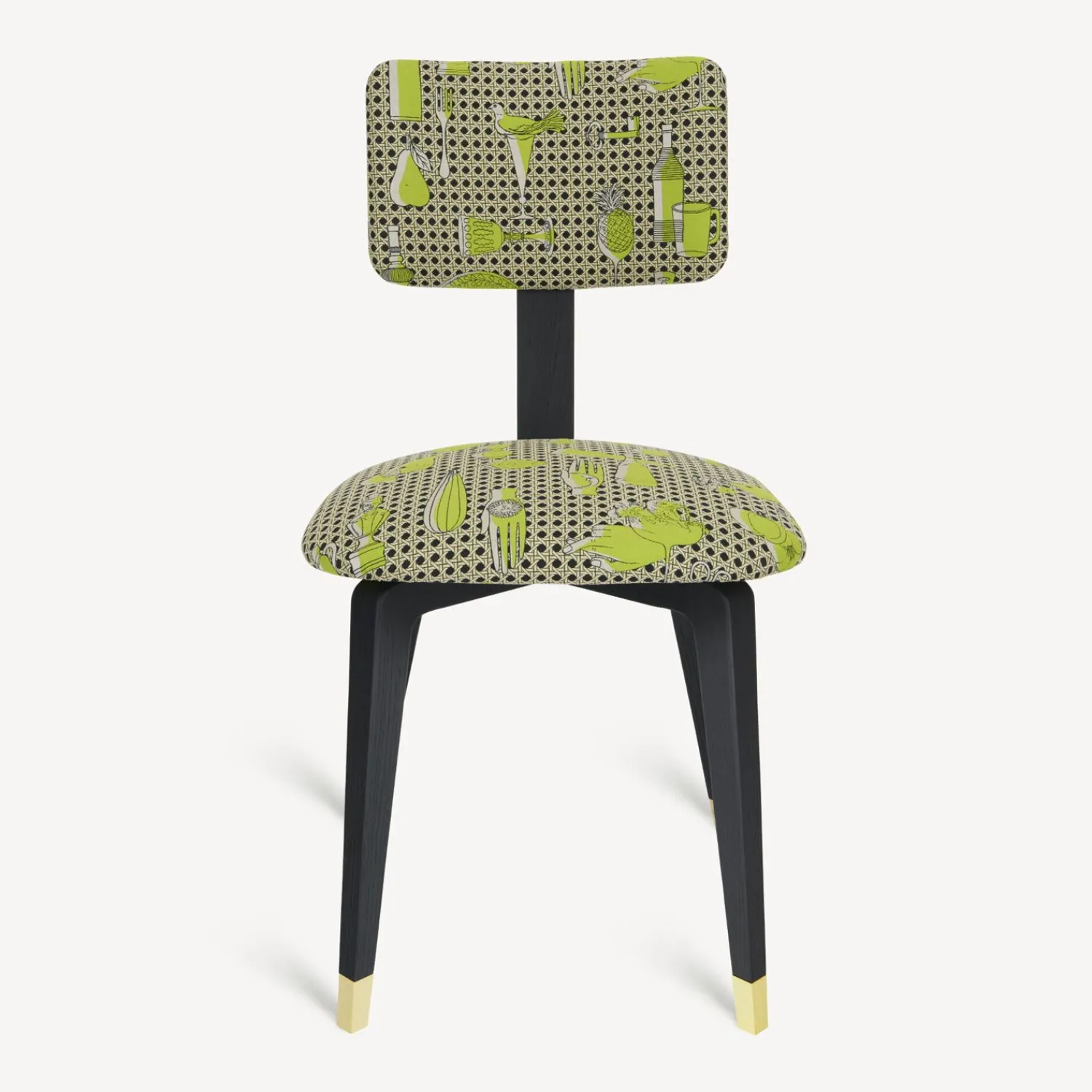 Chairs<Fornasetti Upholstered Chair Oggetti Su Cannete Black/White/Green
