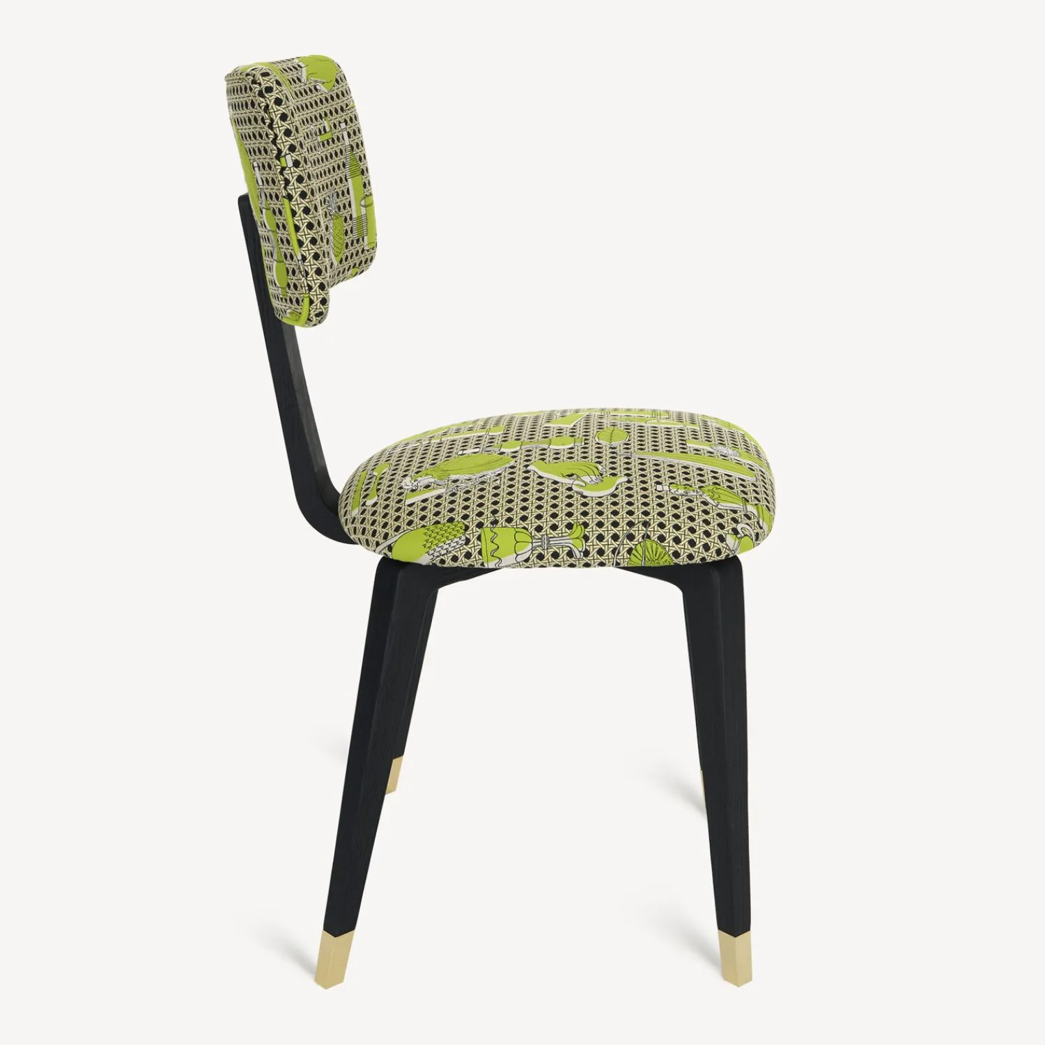 Chairs<Fornasetti Upholstered Chair Oggetti Su Cannete Black/White/Green