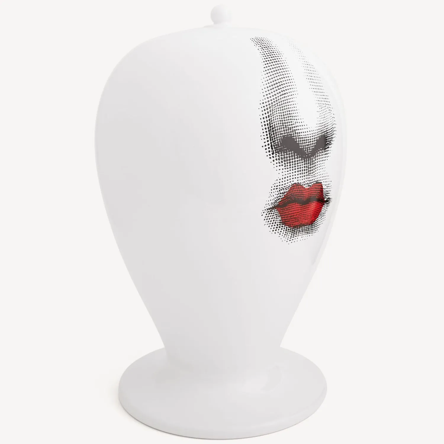 Vases<Fornasetti Vase Bacio Maxi White/Black/Red