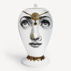 Vases<Fornasetti Vase Bollywood White/Black/Gold