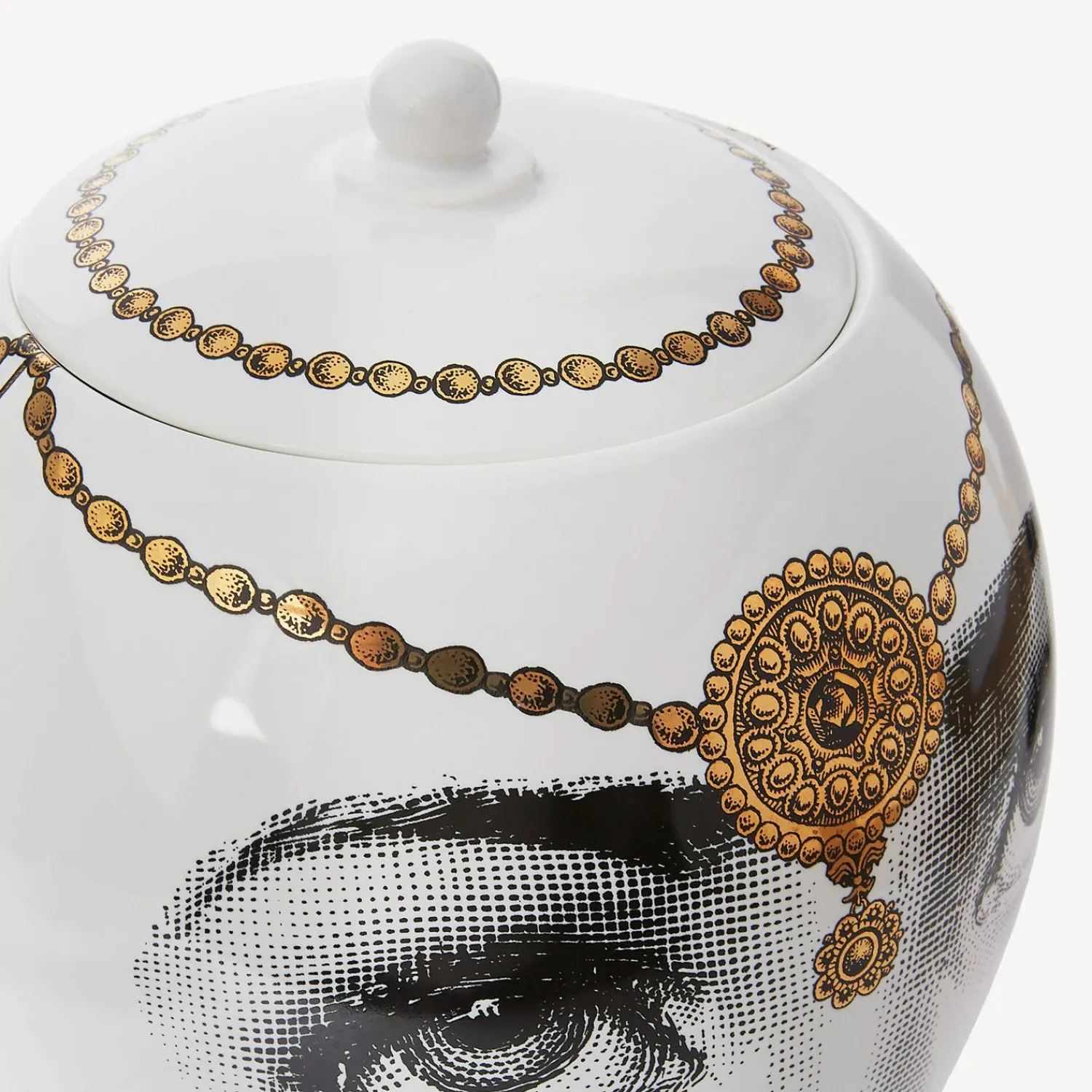 Vases<Fornasetti Vase Bollywood White/Black/Gold