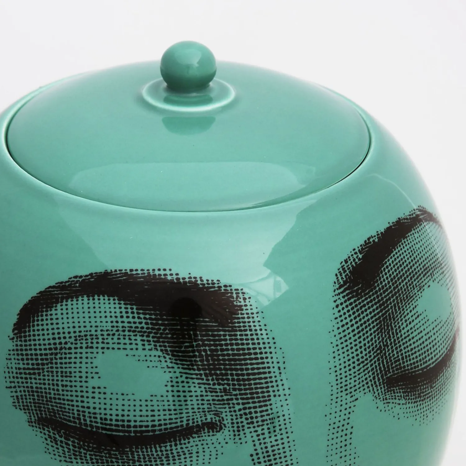 Vases<Fornasetti Vase Buongiorno/Buonanotte Green/Black