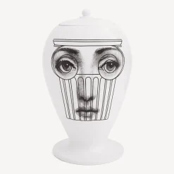 Vases<Fornasetti Vase Capitello White/Black
