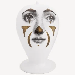 Vases<Fornasetti Vase Clown Maxi White/Black/Gold
