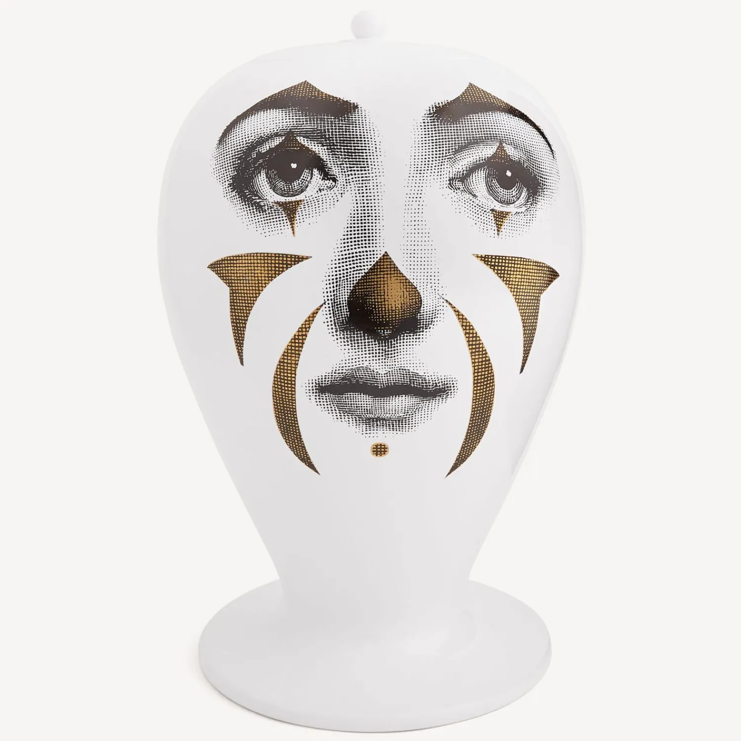 Vases<Fornasetti Vase Clown Maxi White/Black/Gold
