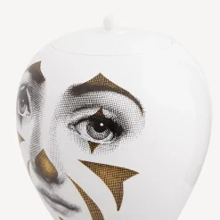 Vases<Fornasetti Vase Clown Maxi White/Black/Gold
