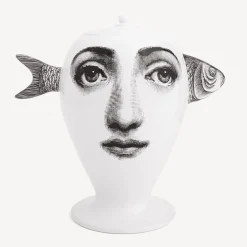 Vases<Fornasetti Vase Pesce White/Black