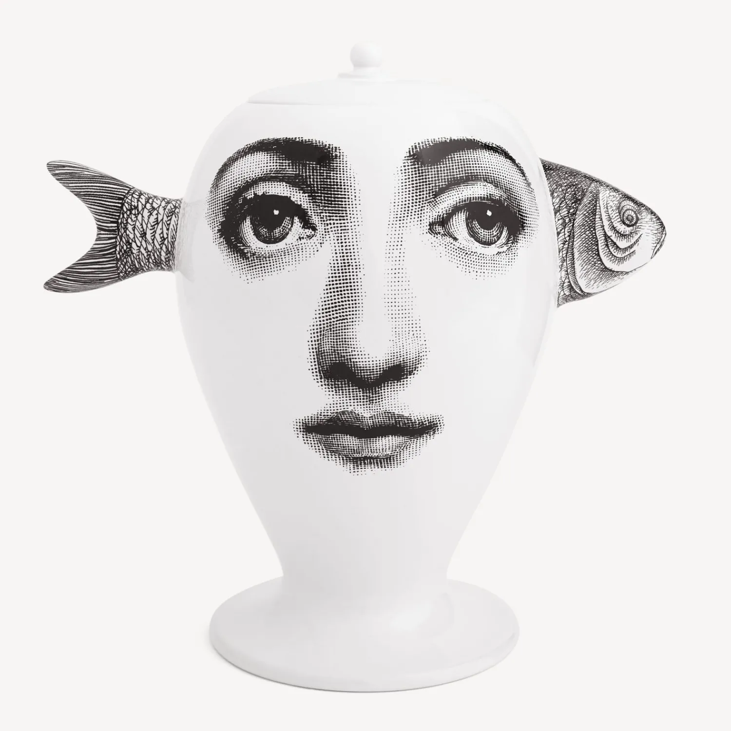 Vases<Fornasetti Vase Pesce White/Black