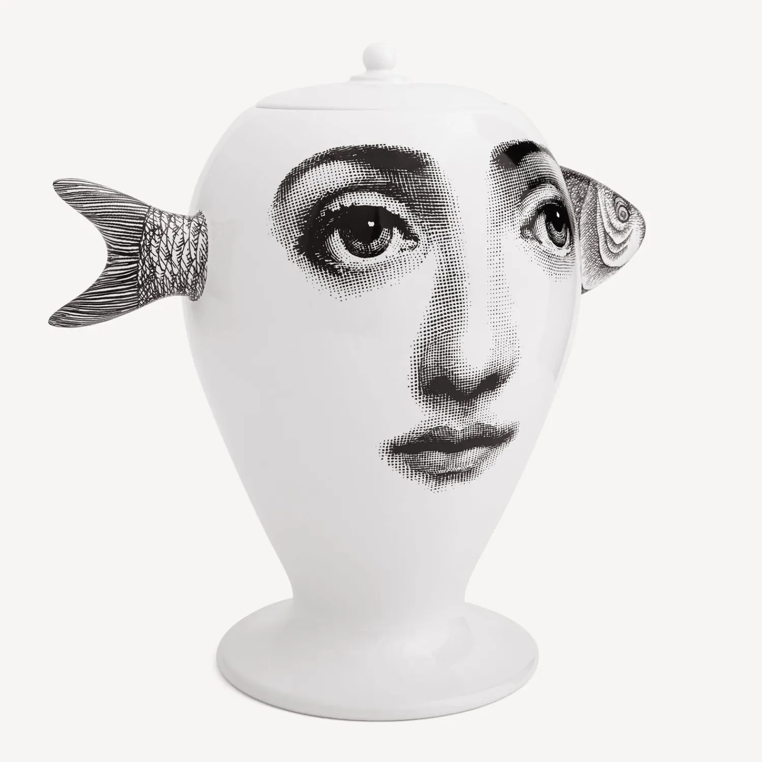 Vases<Fornasetti Vase Pesce White/Black