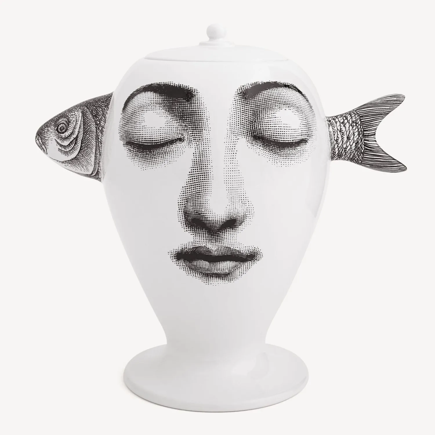 Vases<Fornasetti Vase Pesce White/Black
